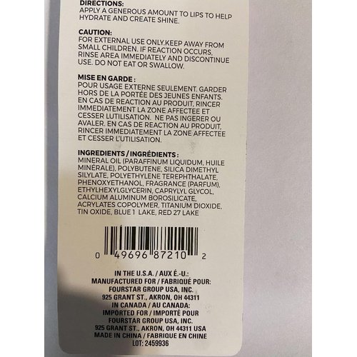 b.color Glitter Lip Gloss Strawberry (.09 oz)