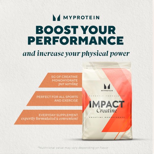 Myprotein Creatine Monohydrate Powder, 1.1 Lb (100 Servings) Pure Unflavored Creatine Powder, Post/Pre Workout Supplement for All Sports & Exercises