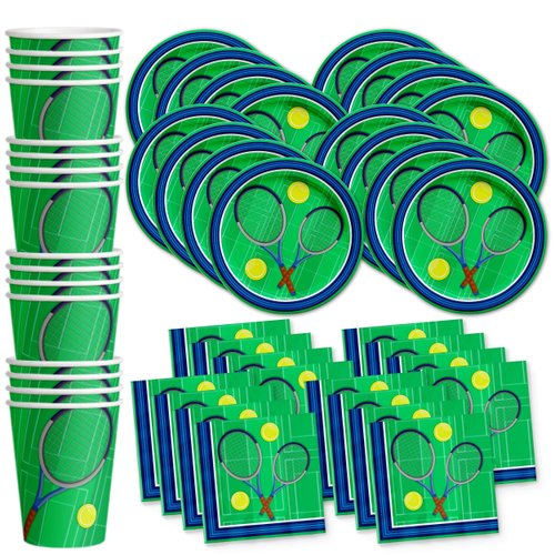 Tennis Birthday Party Supplies Set Plates Napkins Cups Tableware Kit for 16