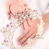 Fairyu Pearl Wedding Tiaras and Crown Bride Pink Flower Tiaras Baroque Wedding Tiara Hair Accessories for Women