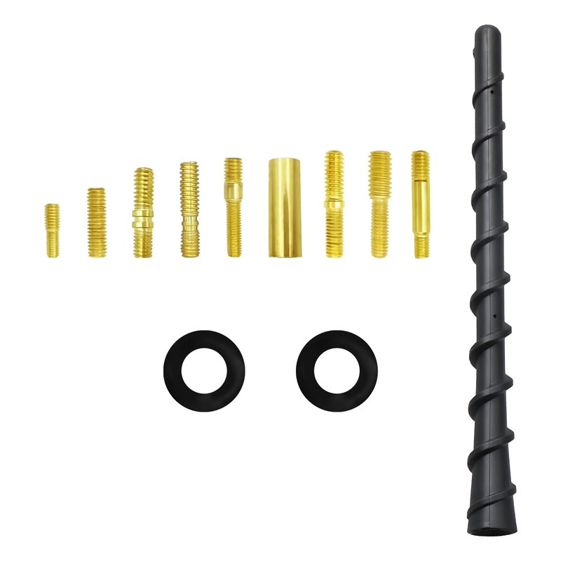Silver Carbon Fiber Retractable 4.5 Short Screw-In Antenna