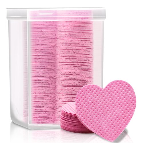Embagol Eyelash Extension Glue Wipes 200 PCS Lint Free Nail Wipes Non-Woven Fabric Lash Glue Wipes Nail Polish Remover Wipes for Lash Extension Supplies (Pink)