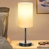 Dott Arts Table Lamp for Bedroom, 3-Color Bedside Lamps with Pull Chain, Bedroom Table Lamps for Nightstand,Small Lamp for Living Room, Bulb Included