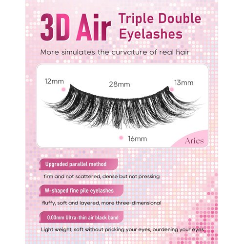 Lash natural wispy eyelashes, Frihappy false eyelashes, Wispy Strips, Faux Mink Lashes, black band lashes, 7 pairs, Frihappy 2024 lashes #Aries