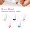 Ceramic Nail Drill Bits Set 5pcs- 3/32''(2.35) Professional Electric Efile Nail Drill Bits with Holder for Manicure Pedicure Cuticle Acrylic Gel Nail Polishing - 5 Sizes Corn Head