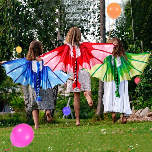 IROLEHOME Dragon-Wings-Costume for Kids Halloween Costumes for Boys-Girls Dinosaur-Dress-Up Capes and Masks as Party Favors Gifts
