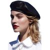 WETOO Women Beret Hat PU Leather Beret French Black Beret Artist Beret Cap