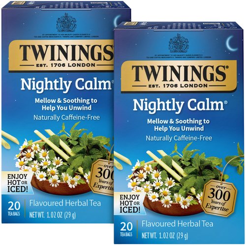 Twinings Nightly Calm Tea - Individually Wrapped Caffeine Free and Herbal Tea Bags, Sleep Tea wit...