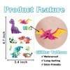 Partywind 120 Glitter Styles Dinosaur Tattoos for Kids Party Supplies, Dinosaur Birthday Party Favors Decorations, Fake Tattoo Stickers for Boys and Girls (12 Sheets)