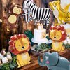 Whaline 10Pcs Jungle Animal Balloons Lion Monkey Elephant Safari Animal Balloons Wild Zebra Leopard Foil Balloons with Straw for Party Celebrations Decor Supplies