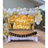 Gold Flash Square Wall Backdrop for Photography Golden Happy Birthday Glitter Sequin Shimmer Background Sweet 16 Girls Woman 20th 30th 40th Birthday Party Decorations Banner (Gold, 8X6FT(94X70inch))