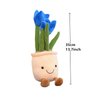 XIYUAN Succulent Plants Throw Pillow，Mushroom Plush ToyCactus Plush Plush Toy, Tulip Flower Pot Plush Toy13.7 Cute Soft Plants Throw Pillow Decoration, Stuffed Flower Pot Plushie，Potted Pillow (Blue)