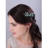 JWICOS Bridal Green Crystal Hair Comb Wedding Headpiece Prom Party Festival Hair Accessories for Women and Girls