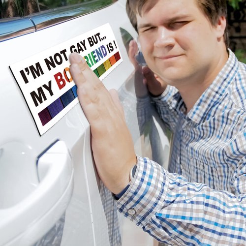 10 Pcs Magnetic Bumper Decals Funny Car Decals Rainbow Bumper Stickers Prank Car Stickers Colorful Car Accessories for Truck Car Vehicle Luggage Window Refrigerator(Stylish Style,Magnetic)