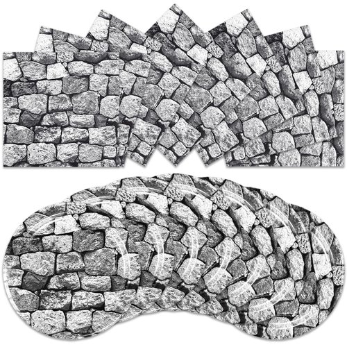 40pcs stone Birthday Party Supplies-Party Decorations Tableware For Kids, Plate, Napkin Party Decorations Dinnerware