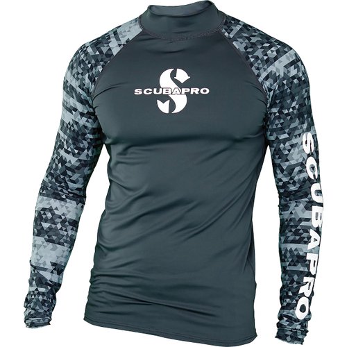 SCUBAPRO UPF 50 Rash Guard Long-Sleeve Men’s Diving Shirt (2XL, Graphite)