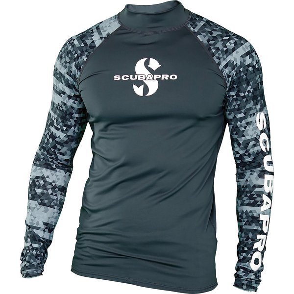 SCUBAPRO UPF 50 Rash Guard Long-Sleeve Men’s Diving Shirt (2XL, Graphite)