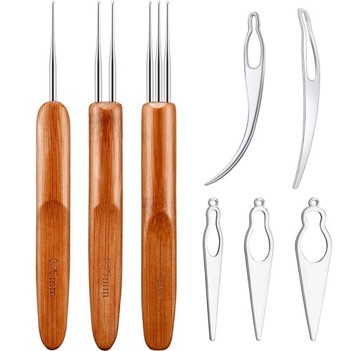 8 Pieces Dreadlocks Tool Interlocking Tool Dreadlocks Crochet Needle Sisterlocks Craft Dreadlocks Hair Extensions Locs Tightening Accessories Easyloc Hair Tool
