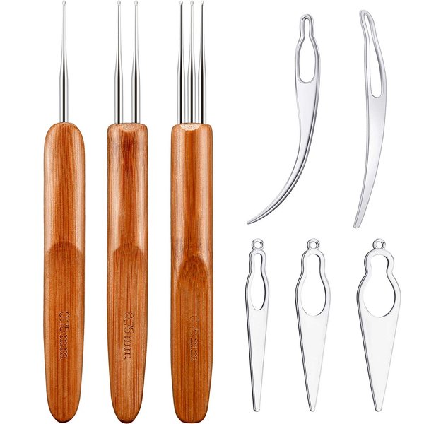 8 Pieces Dreadlocks Tool Interlocking Tool Dreadlocks Crochet Needle Sisterlocks Craft Dreadlocks Hair Extensions Locs Tightening Accessories Easyloc Hair Tool