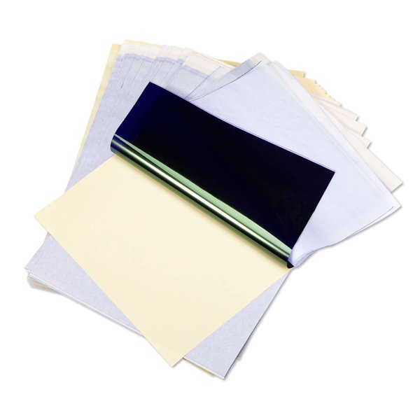 Tattoo Transfer Paper, Stencil Paper for Tattooing A4, Tattoo Stencil Paper with 4 Layers for Tattoo Supplies, Compatible with phomemo Thermal Portable Ptinter, A4 Size, 100 Sheets