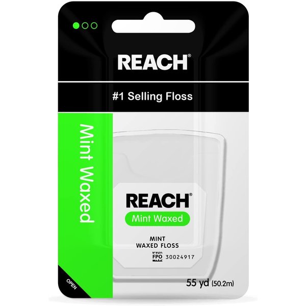 Johnson&Johnson Reach Mint Waxed Dental Floss 55 Yd (Pack of 2)