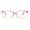 SA106 Womens Classic Mod Minimal Oval Rectangular Reading Glasses Pink Green +2.0
