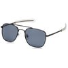 CampCo Humvee Pilot Sunglasses - Polarized Aviator Sunglasses Bayonette, 57mm, Black Frame, Gray Polarized Lens