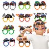 MDNHIO 36PCS Monster Truck Party Favor 24PCS Tattoos 12PCS Paper Eyeglasses Themed Paper Photo Booth Props Birthday Party Decorations Dress Up Cute Style Funny Sunglasses Supplies Photography
