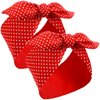 2 Pieces Polka Dot Headband Bandana Headband 50s Costume Hair Accessories Bows Wide Headwrap for Women and Girls (Red,Small Dots)