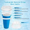 Slushy Maker Cup, DIY Magic Slushy Maker Squeeze Cup, Portable Smoothie Squeeze Cup for Juices, Milk and Ice Cream Make, Double Layers Silica Cup with Lid & Straw for Kids, Friends, Family (Blue)