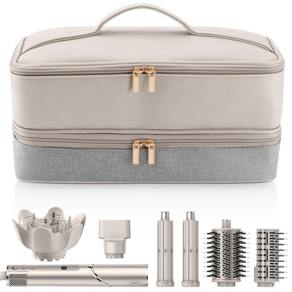 Travel Carrying Case for Hair Dryer Shark Flexstyle Dyson Airwrap Brush Double-Layer Hair Accessories Tools Storage Bag for Revlon Hairdryer Styler Organizer