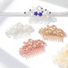 Latious Silver Bride Wedding Hair Comb Rhinestones Bridal Hair Accessories Pearl Hair Piece Decorative Hair Clip for Women and Girls (Blue)