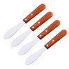 8" Stainless Steel Straight Edge Butter Cheese Cream Sandwich Condiment Spreader Knives with Wood Handle for Kitchen Tools, Cooking Utensil, Event Guest Serving (4 Pack)
