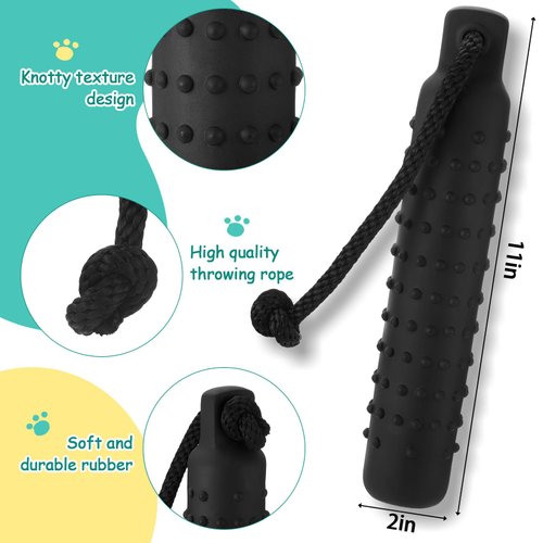 Foilswirl Dog Bumpers Rope Bumper 11 x 2 Inch Dog Training Dummy Dog Training Bumpers Pet Chew Toys Standard Size for Outdoor Hunting and Sporting Dogs (Black)