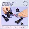 MIZHSE Color Changing Nail Polish Pearl Mood Changing Nails Polish Glitter Drawing Shell Thread Soak off LED Glitter Thermal Nail Gel Polish for Nail Salon Home DIY Manicure Set 6 Colors