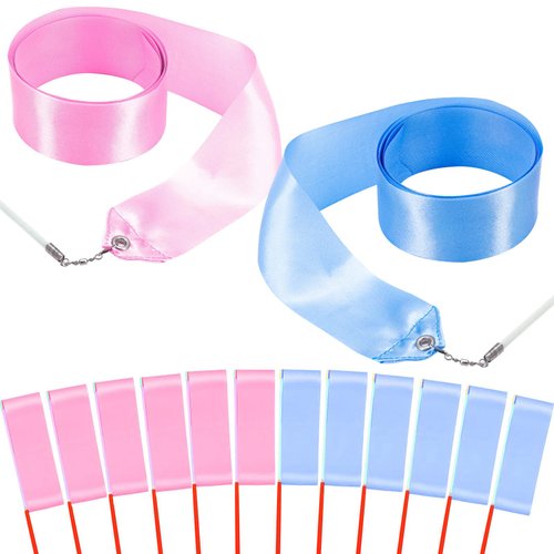 HiUnicorn 12PCS Green Dance Ribbon for Kids Graduation Spring Easter Party Streamer Decoration Boys Girls Twirling Ribbon Streamer Wands