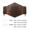 HiiFeuer Viking Embossed Waist Armor, Norse Faux Leather Wide Belt, Medieval Knight Corset Belt for LARP Costume (Brown B)