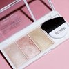 FLOWER Beauty By Drew Barrymore Shimmer + Strobe Highlighting Palette - Glowing Bronzer Powder Kit For Face + Blendable Coverage - Skintones + 3 Enhancing Colors (Strobe Brush) Included - Champagne Shimmer
