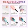 Double Rhythm Cat Eye Gel Nail Polish Set of 6 Colors Shimmer Glitter with Magnet 9D Holographic Reflective Magnetic Nail Polish (Silver Blue Orange Green Purple Pink -Kit 24)