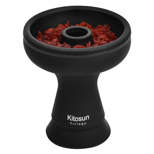 Silicone Hookah Bowl - Kitosun Silicone Phunnel Bowl with Big Hole - Durable Shisha Bowl Black Color - Right Replacement for Clay&Ceramic Bowls 3.5" Tall