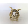 Generic Small bow shaped jeweled antique bronze hair claw clip Set A (Primary color: Pink), 1 Count (Pack of 1)