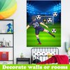 PLULON Soccer Party Games for Kids Pin The Soccer on The Goal Birthday Party Games Football Poster with Soccer Ball Stickers for Soccer Birthday Party Supplies Classroom Family Activities