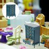 1pcs Miniature Chest of Drawers: Dollhouse Blue Tall Drawer Cabinet 1:24 Scale Mini Nightstand for Doll House Accessorie 2.12in ABS