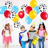 Cartoon Balloons Birthday Party Supplies Party Decorations Cow Print Sky Blue Cloud Balloons Arch Garland Kit for Kids Boys Girls Farm Themed Party Decor Favor