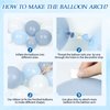 134pcs Blue and White Balloon Arch Kit, Blue and White Balloons with Dusty Blue Confetti Balloons for Anniversary Gender Reveal Wedding Baby Shower Birthday Party Decorations