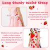R HORSE Kid Apron and Chef Hat Set - 2Pcs Strawberry Adjustable Children Kitchen Apron Dress up Role Play Chef Toy Cooking Gift Birthday for Girls Cooking Baking Painting and Training