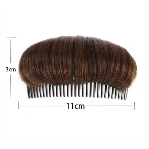 Women Brown Hair Bun Invisible False Hair Clip Base Bump Fluffy Pad Insert Tool Volume Princess Increased Hair Comb