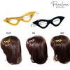 Parcelona French Retro Glasses Small 2 1/4” Celluloid Set of 8 Side Slide In Hair Clip Barrettes