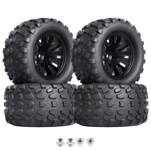 Hobbypark 2.8 12mm Hex RC Truck Wheels and Tires for 1/10 Scale Traxxas Stampede VXL Hoss 4x4 Redcat Volcano Epx Pro S30 Monster Truck fit 2S 3S Brushless Models