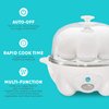 Elite Gourmet EGC-007 Rapid Egg Cooker, 7 Easy-To-Peel, Hard, Medium, Soft Boiled Eggs, Poacher, Omelet Maker, Auto Shut-Off, Alarm, 16-Recipe Booklet, White